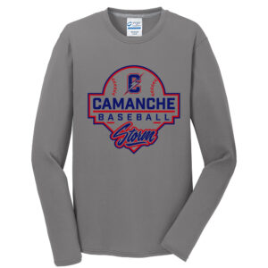 Camanche Baseball Men Long Sleeve Essential Blended Performance Tee-Medium Grey