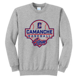 Camanche Baseball Unisex Core Fleece Crewneck Sweatshirt-Athletic Heather