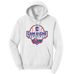 Camanche Baseball Unisex Fleece Hooded Sweatshirt-White
