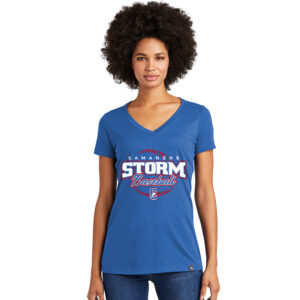 Camanche Baseball New Era Ladies Heritage Blend V-Neck Tee-Royal