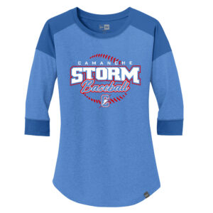 Camanche Baseball New Era Ladies Heritage Blend 3/4-Sleeve Baseball Raglan Tee-Royal/Royal Heather