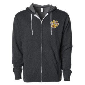 CD Baseball Independent Trading Co Unisex Lightweight Full Zip Hooded Sweatshirt-Charcoal Heather