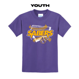 CD Baseball Youth Cotton Short Sleeve Tee-Purple