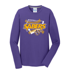 CD Baseball Men Long Sleeve Essential Blended Performance Tee-Purple