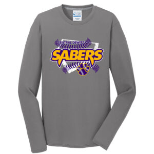 CD Baseball Men Long Sleeve Essential Blended Performance Tee-Medium Grey