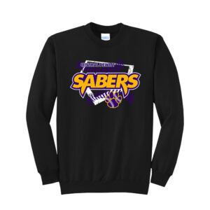 CD Baseball Unisex Core Fleece Crewneck Sweatshirt-Black