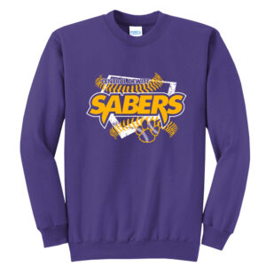 CD Baseball Unisex Core Fleece Crewneck Sweatshirt-Purple
