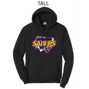 CD Baseball Tall Fleece Hooded Sweatshirt-Black