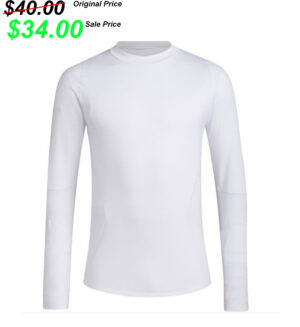 DW Football PG Adidas Men’s Techfit Cold Ready Long Sleeve – White