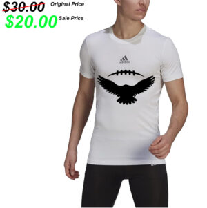 DW Football PG PG adidas Men’s Techfit Short Sleeve Tee – White