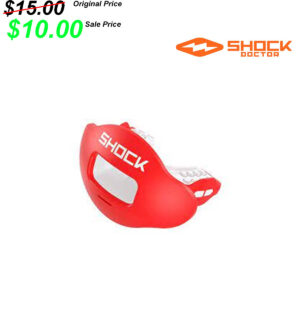 DW Football PG PG Shock Doctor Max Air Flow 2.0 Lip Mouth Guard-Red/White