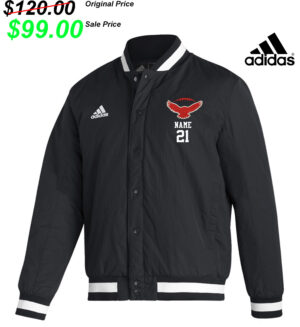 DW Football PG Adidas lined sideline jacket-BLACK/White (medium only)