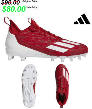 DW Football PG Adidas ADIZERO SCORCH Football Shoe/cleats -Power Red/white
