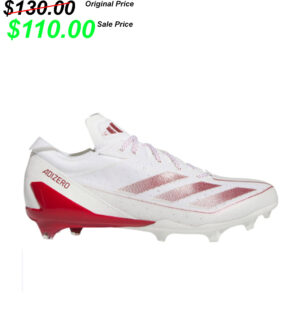 DW Football PG Adidas ADIZERO ELECTRIC football Cleats/Shoes – White/Power Red