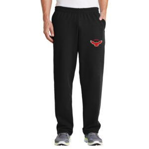 DW Football PG Adult Open Bottome Sweatpant with Pockets-Black