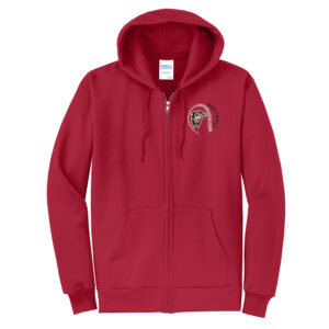 DW Softball Unisex Classic Full-Zip Hooded Sweatshirt-Red