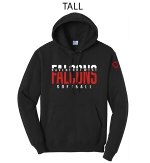 DW Softball Tall Fleece Hooded Sweatshirt-Black