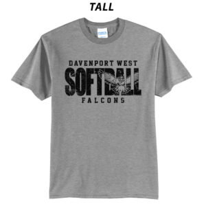 DW Softball Tall Short Sleeve Tee-Grey