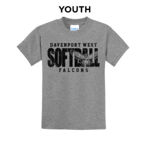 DW Softball Youth Short Sleeve Tee-Grey