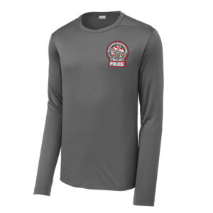 Fulton Police Sport-Tek Men Posi-UV Pro Long Sleeve Tee-Dark Smoke Grey