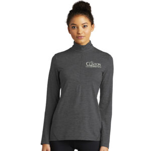 Grow Clinton Sport Tek Ladies Exchange 1.5 Long Sleeve 1/4 Zip Pullover-Graphite Heather