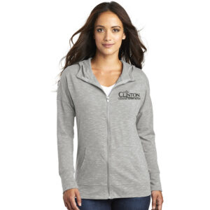 Grow Clinton District Women Medal Full Zip Hoodie (lightweight)-Light Grey