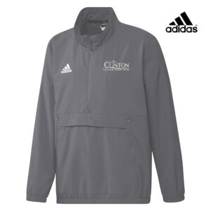 Grow Clinton Adidas Stadium Men 1/4 Zip Woven Long Sleeve-Grey