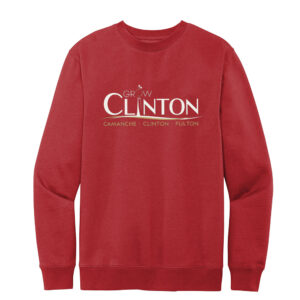 Grow Clinton District Unisex Ringspun Fleece Crewneck Sweatshirt-Classic Red