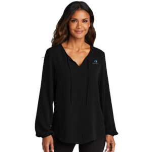 IHMVCU Port Authority Ladies Textured Crepe Blouse-Black