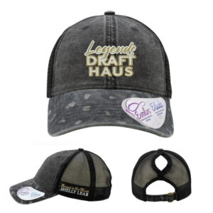 Legends Shelly Infinity Her Women’s Printed Visor with Mesh Back Cap-Black/Black Leopard