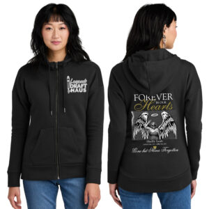 Legends Shelly District Women’s Perfect Weight Fleece Drop Shoulder Full-Zip Hoodie-Jet Black