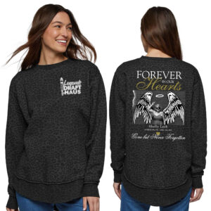 Legends Shelly LAT Women’s Weekend Fleece Crewneck Sweatshirt-Black Leopard
