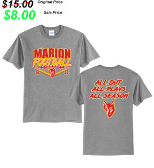Marion Football PG PG Unisex Basic Short Sleeve Tee-Athletic Heather