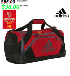 Marion Football PG PG Adidas Team Issue II Medium Duffel (26″LX 13″W X13.5″H) Red/Black