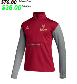Marion Football PG Adidas Team Issue color block 1/4 zip pullover -Power Red/Grey