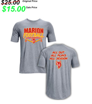 Marion Football PG Under Armour Athletics soft cotton blend T-shirt-Steel Grey