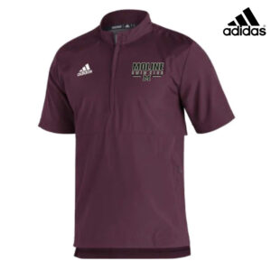Moline Swim Adidas Sideline 21 woven Light Weight short sleeve 1/4 zip pullover-MAROON