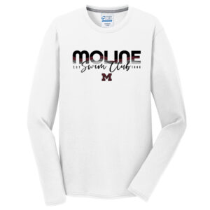Moline Swim Men Long Sleeve Essential Blended Performance Tee-White