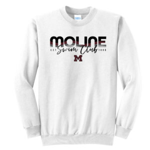 Moline Swim Unisex Core Fleece Crewneck Sweatshirt-White