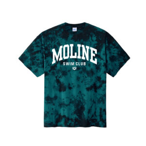 Moline Swim Unisex Crystal Tie-Dye Tee-Black Teal