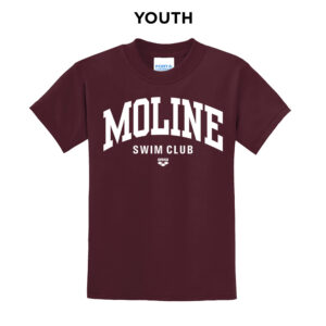 Moline Swim Youth Short Sleeve Tee-Maroon
