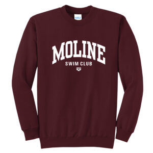 Moline Swim Unisex Fleece Crewneck Sweatshirt-Maroon