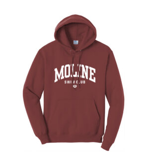 Moline Swim Unisex Fleece Hooded Sweatshirt-Maroon