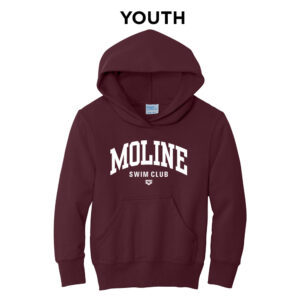 Moline Swim Youth Fleece Hooded Sweatshirt-Maroon