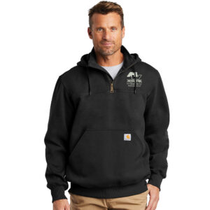 Midwest Wheel Carhartt Rain Defender Paxton Heavyweight Hooded Adult Zip Mock Sweatshirt- Black