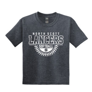 NS Softball Youth Short Sleeve Tee-Dark Heather Grey