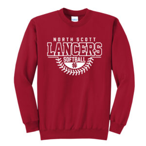 NS Softball Unisex Fleece Crewneck Sweatshirt-Red