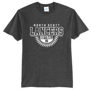 NS Softball Unisex Short Sleeve Tee-Dark Heather Grey