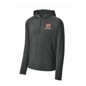 NS Softball Sport-Tek Men Sport-Wick Stretch 1/2-Zip Hoodie-Charcoal