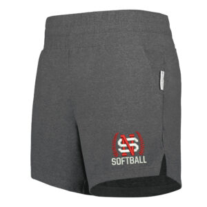 NS Softball Holloway Ladies Ventura Soft Knit Shorts-Carbon Heather